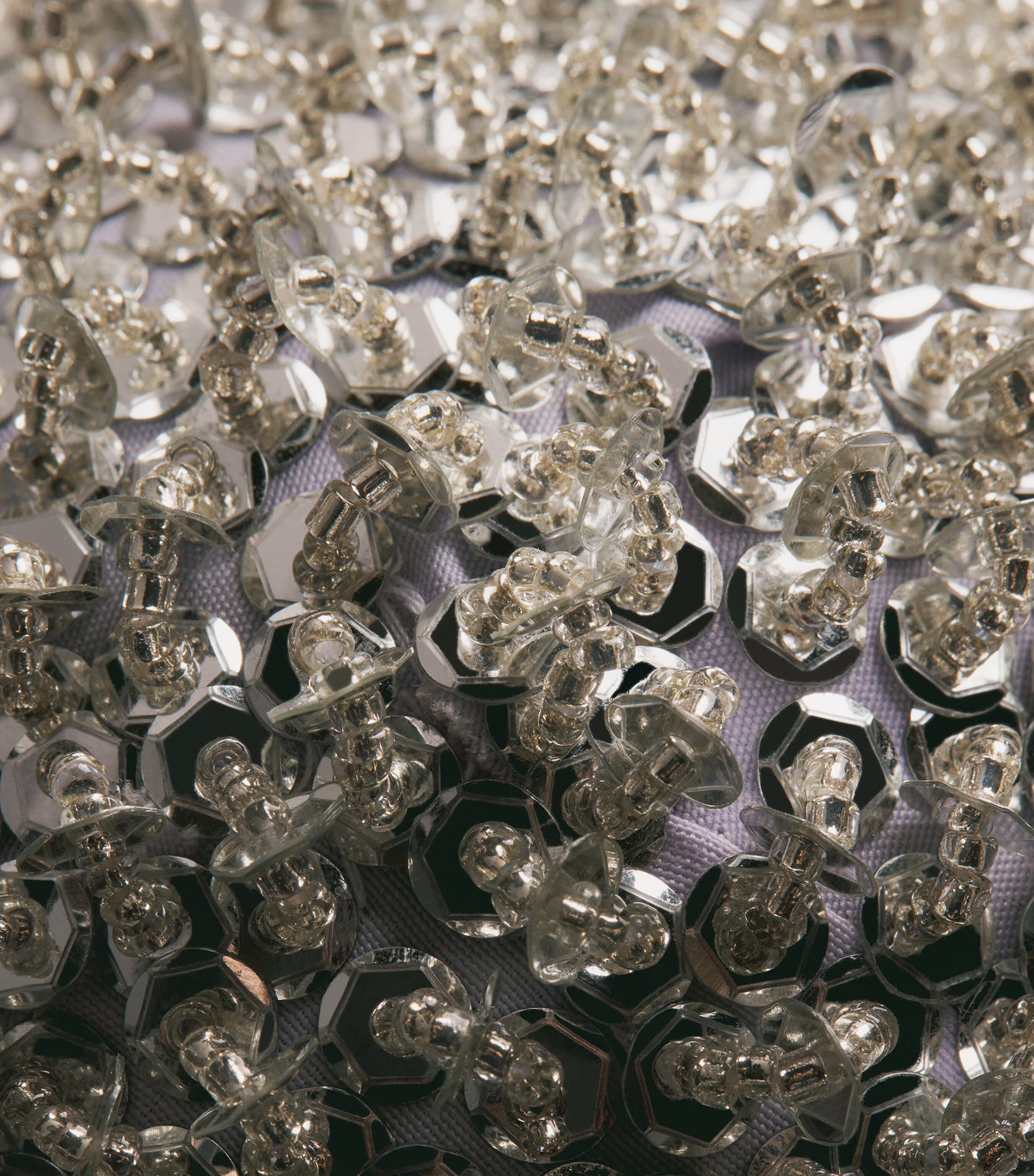Harrods Sequinned Bauble Silver Image 2
