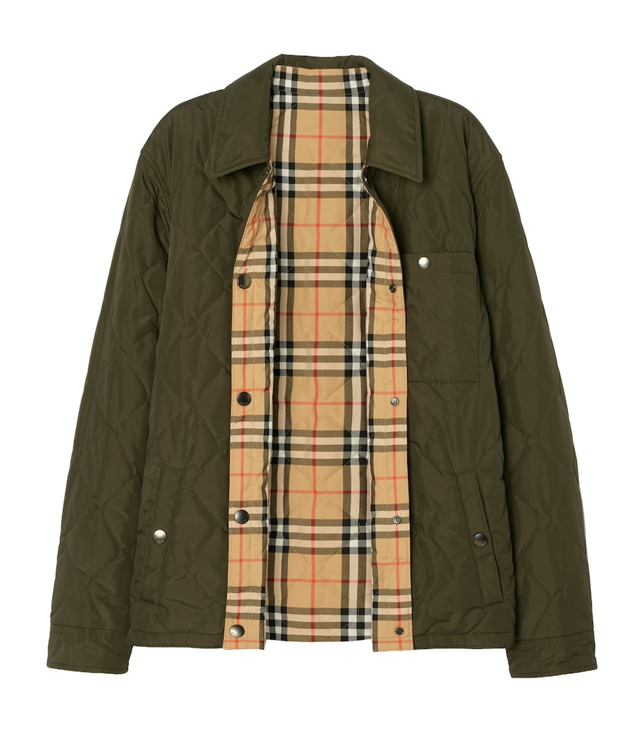 Burberry Mens Reversible Quilted Overshirt Jacket Shale Image 5