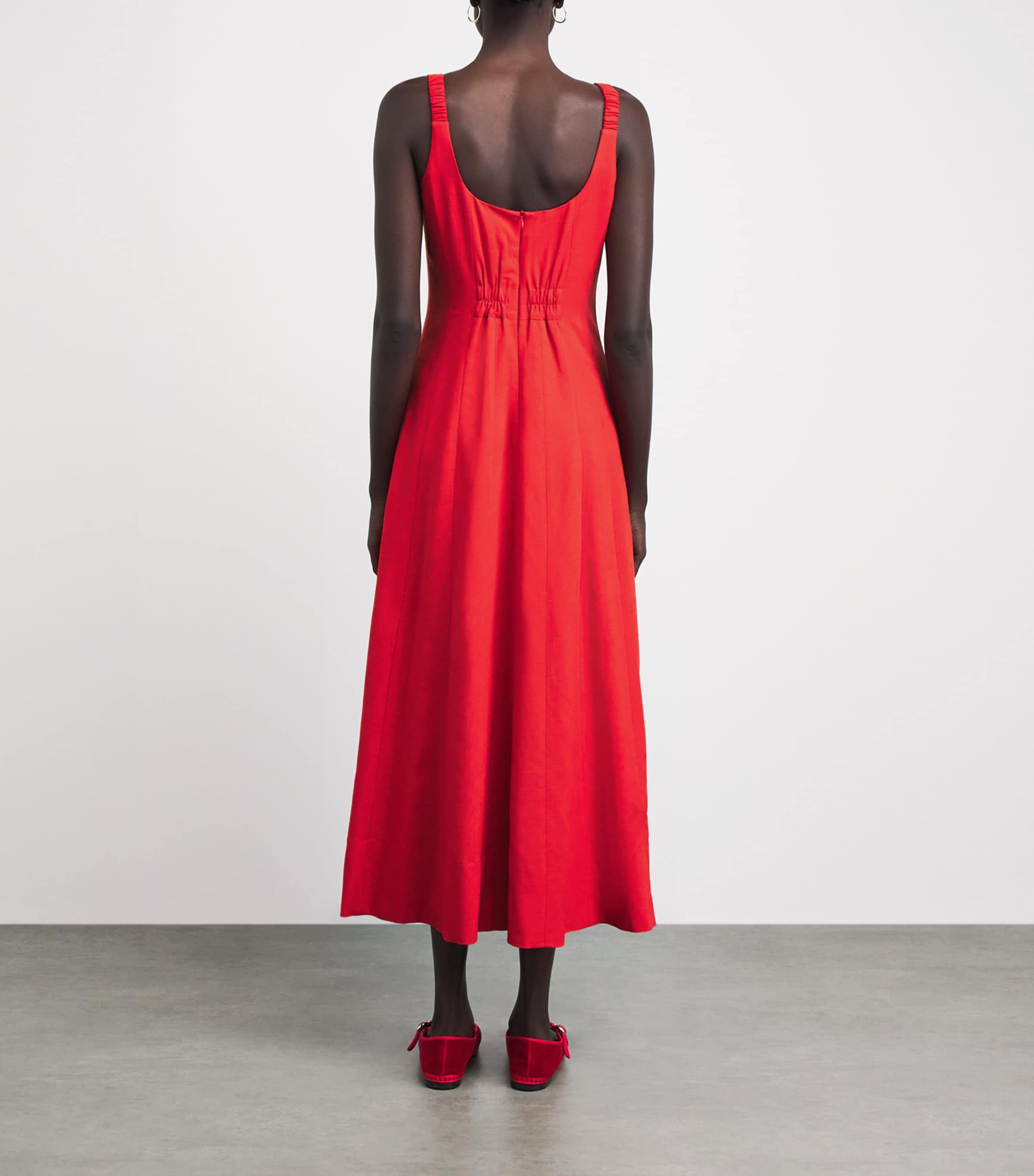 ME+EM Womens Crepe Contour Maxi Dress Lipstick Red Image 4