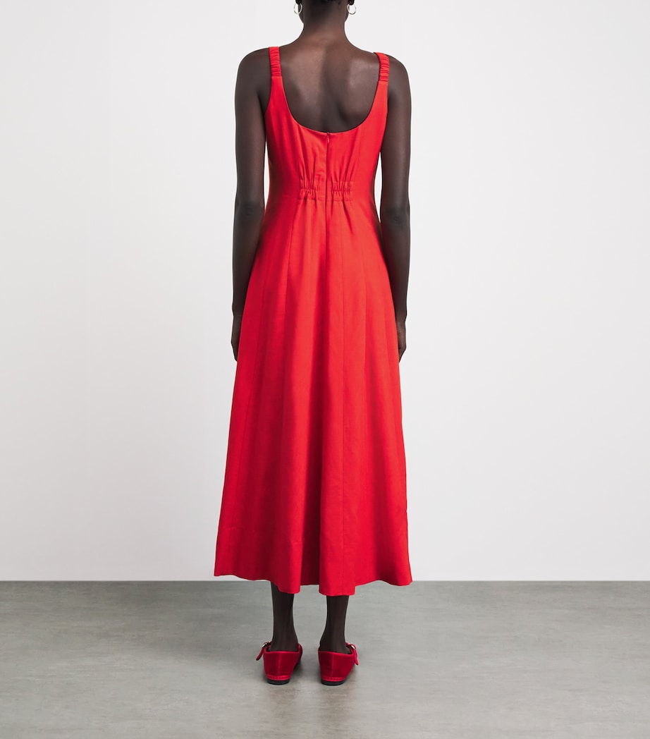 ME+EM Womens Crepe Contour Maxi Dress Lipstick Red Image 4