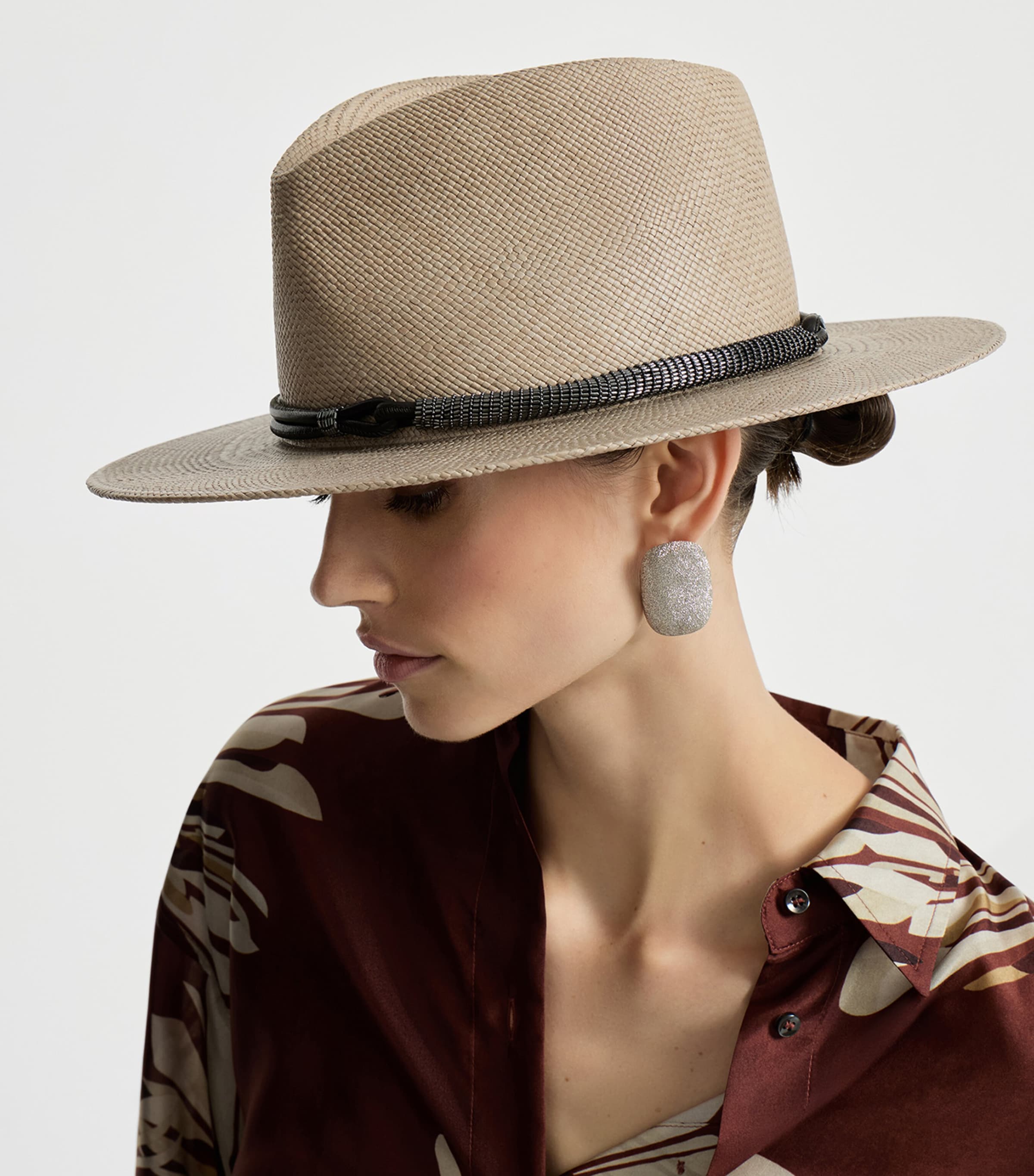 Brunello Cucinelli Straw Monili-Rope Trilby Hat Image 3