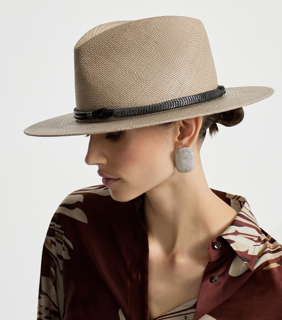 Brunello Cucinelli Straw Monili-Rope Trilby Hat Image 3