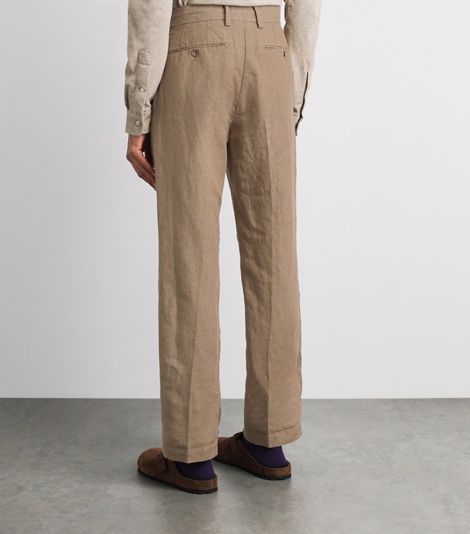 Polo Ralph Lauren Mens Linen-Cotton Straight Trousers Vntg Khaki Mnndstth Image 5