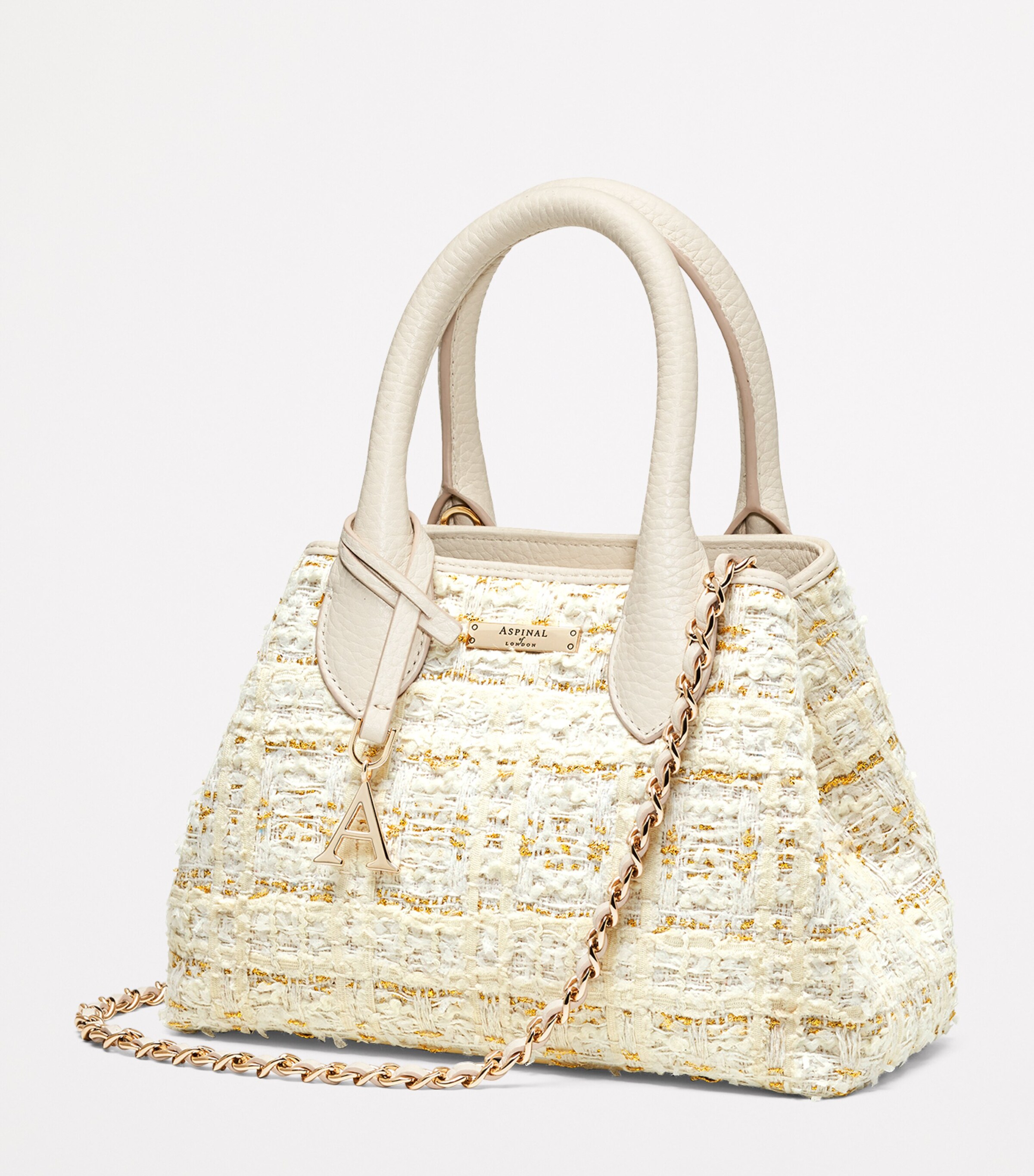 Mini Tweed Paris Top-Handle Bag IVORY Image 3