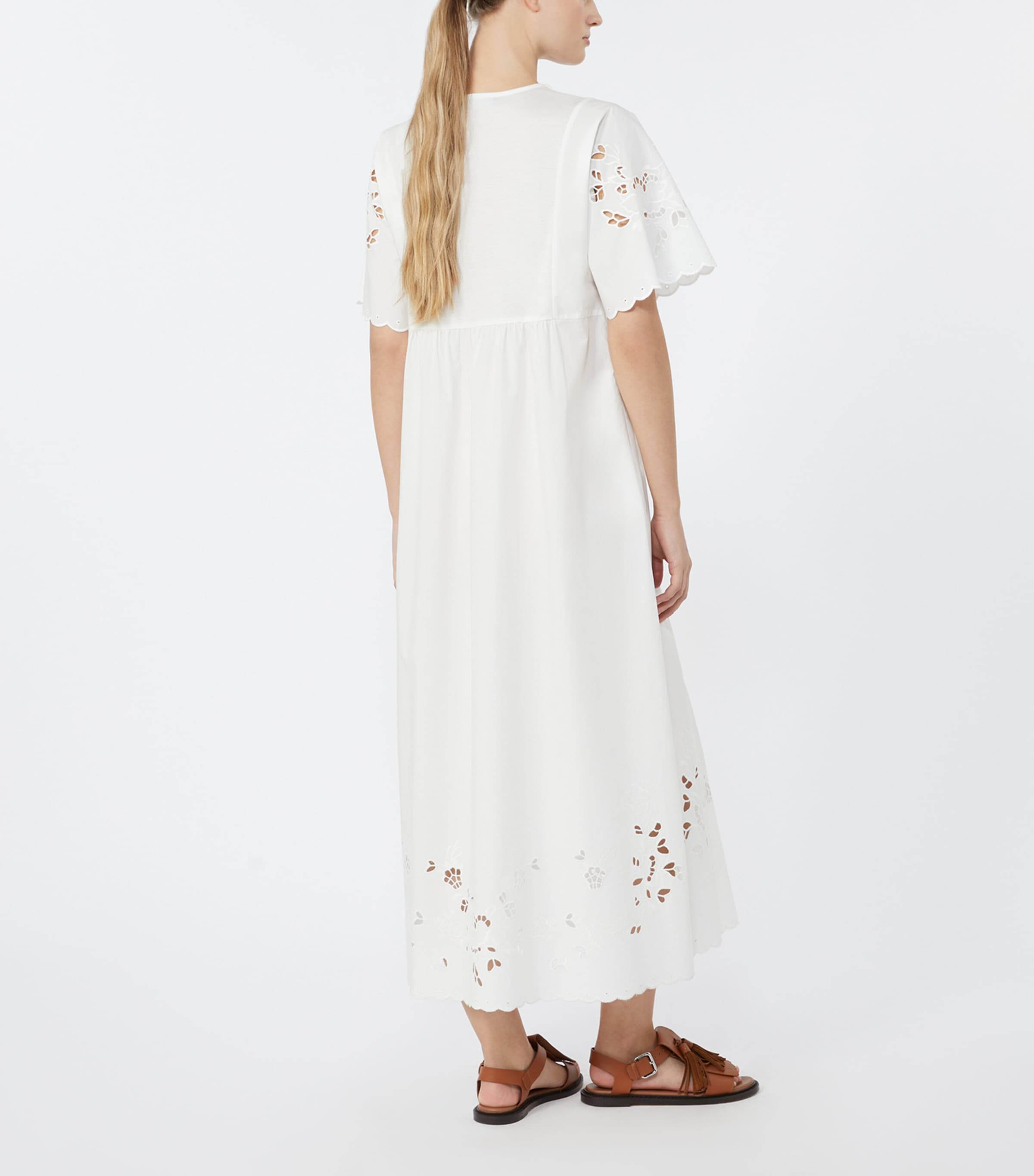 Weekend Max Mara Womens Cotton Jersey Midi Dress White Image 4