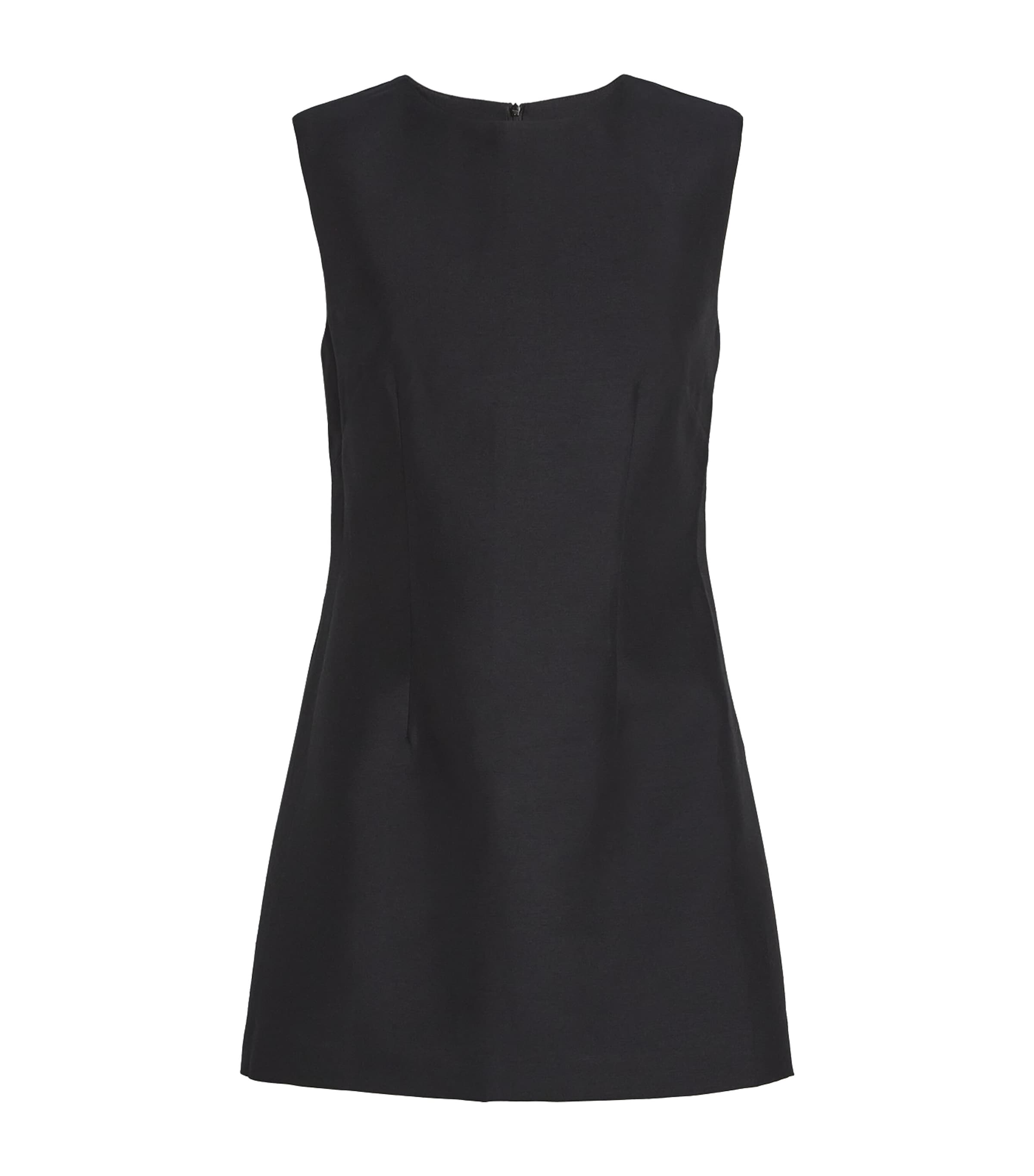 Beare Park Wool-silk Camellia Mini Dress In Black