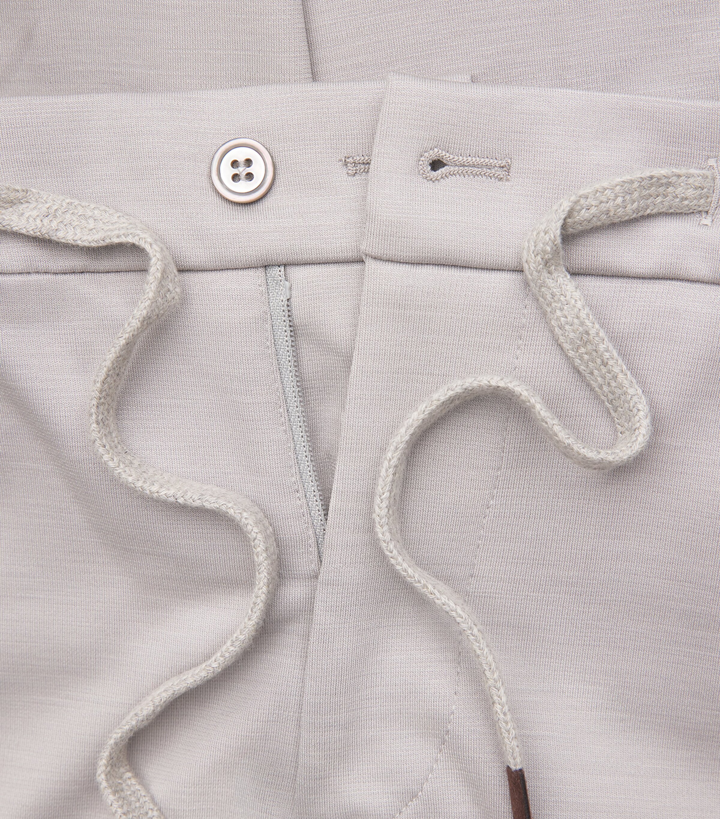 Marco Pescarolo Mens Virgin Wool Drawstring Trousers Light Grey Image 5