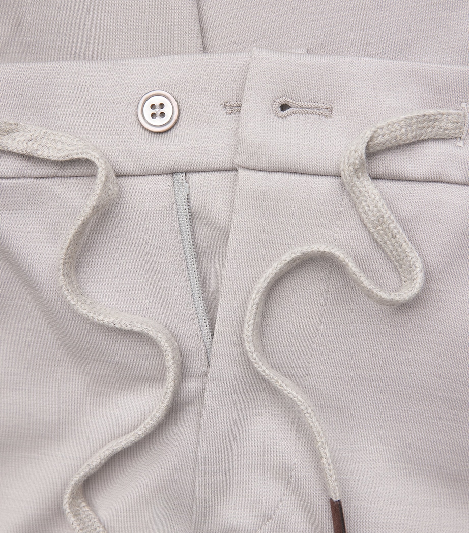 Marco Pescarolo Mens Virgin Wool Drawstring Trousers Light Grey Image 5