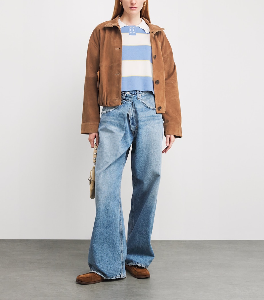 Stripe Polo Sweater OFFICE BLUE Image 2