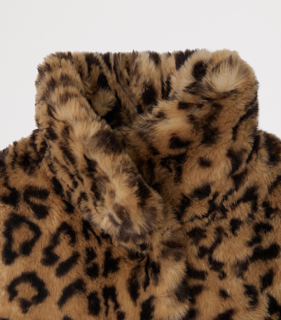 Faux Fur Leopard Coat (6-18 Months) CARAMEL Image 3