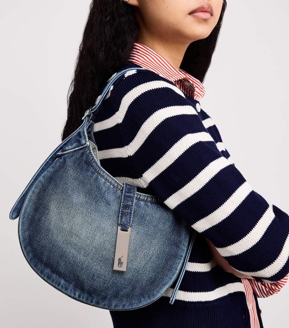Small Denim Polo ID Shoulder Bag NAVY Image 2