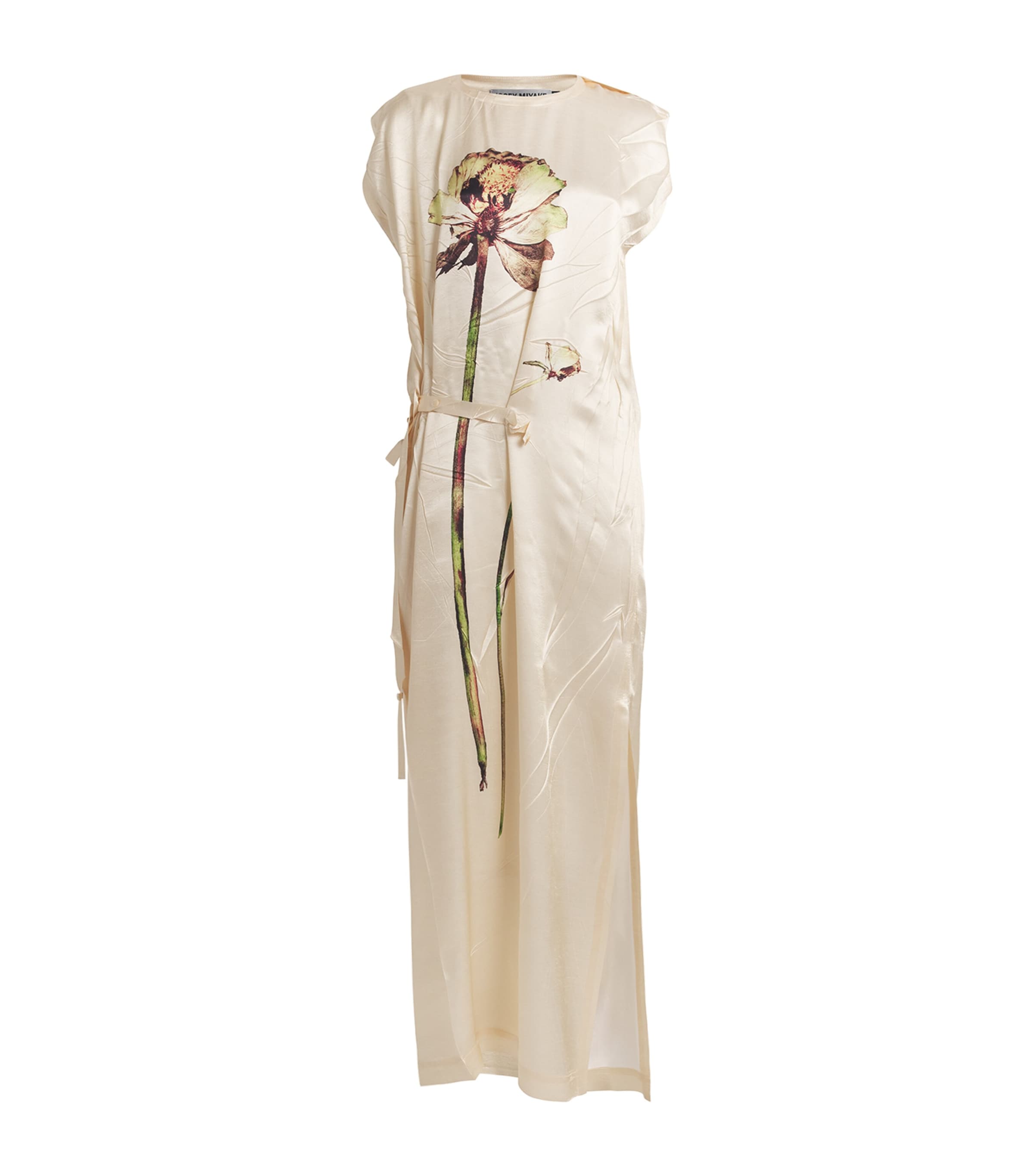 Issey Miyake Pressed Flora Ranunculus Column Maxi Dress