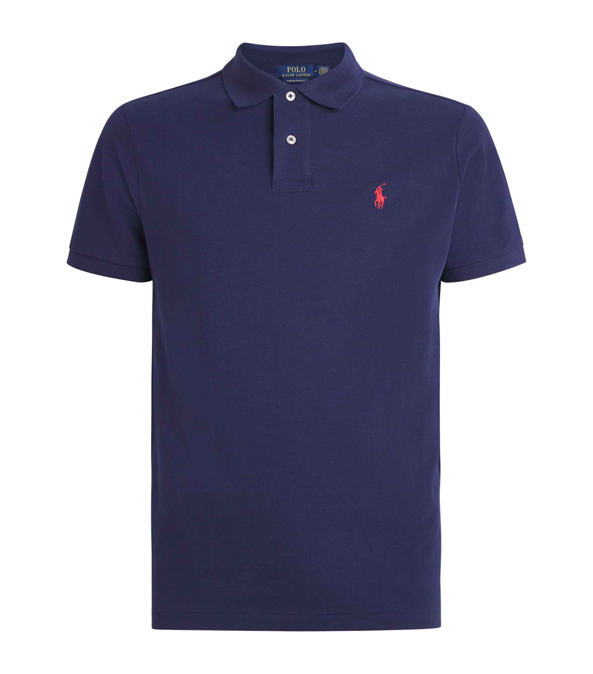Polo Ralph Lauren Mens Cotton Mesh Custom-Fit Polo Shirt Newport Navy Image 1