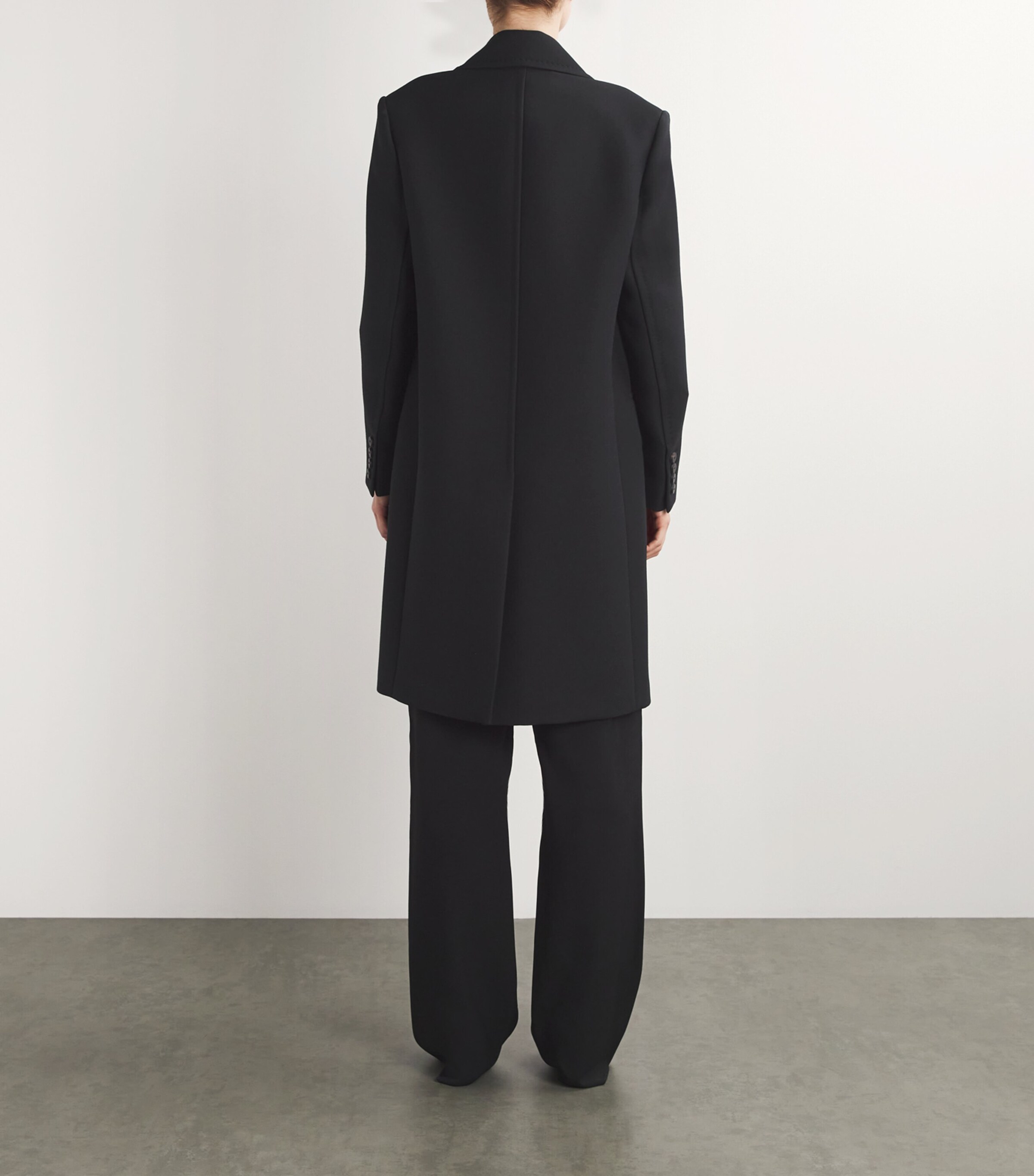 Wool-Silk Tailored Coat BLACK Image 4