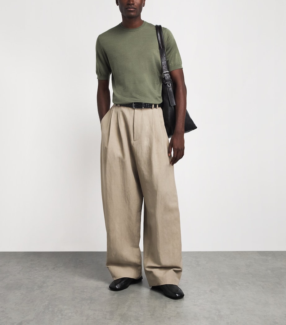 Colombo Mens Cashmere T-Shirt Green Image 2