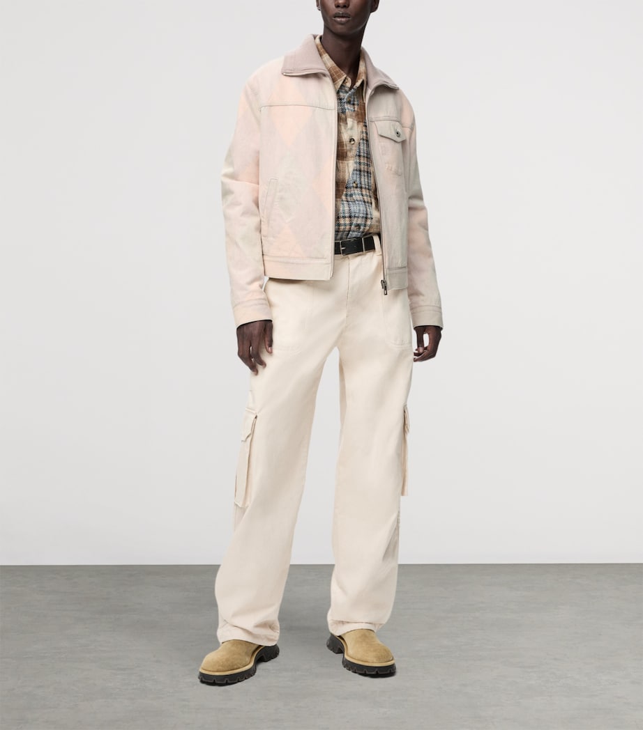 Argyle-Print Denim Jacket BEIGE Image 2