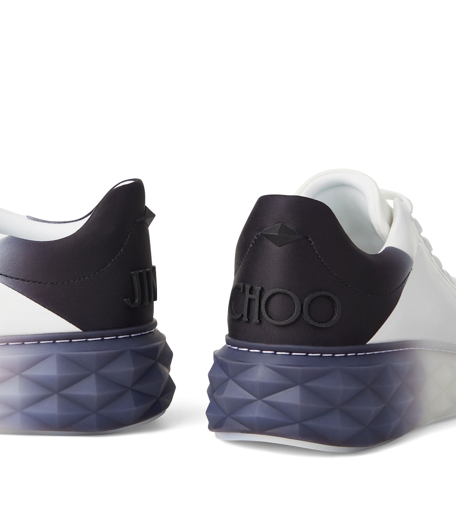 Diamond Maxi Leather Sneakers V WHITE/BLACK MIX Image 7