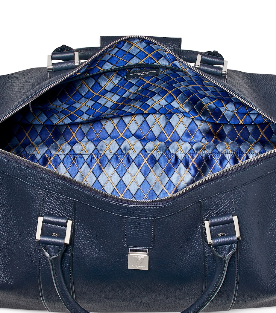 Leather Boston Holdall NAVY Image 4