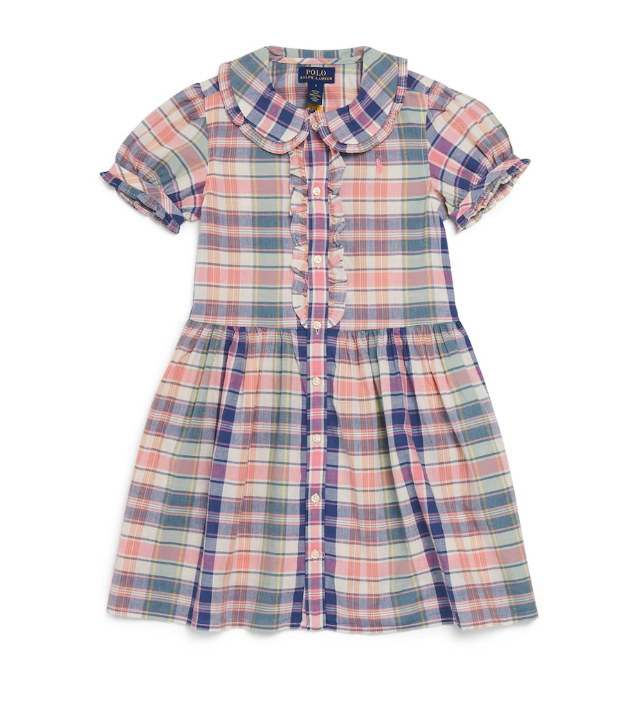 Ralph Lauren Kids Cotton Check Dress (2-7 Years) Erth Blu Pnk Ml Image 1