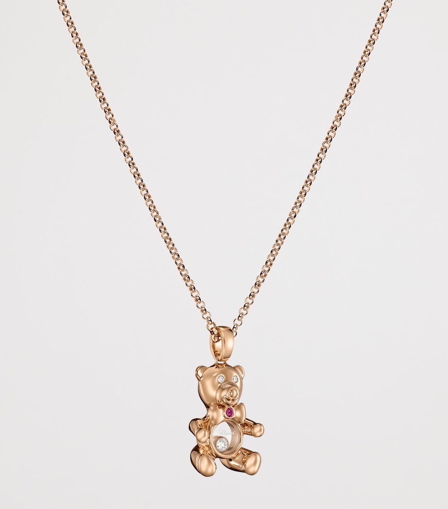 Rose Gold and Diamond Happy Diamonds Teddy Necklace 18K ROSE GOLD Image 3