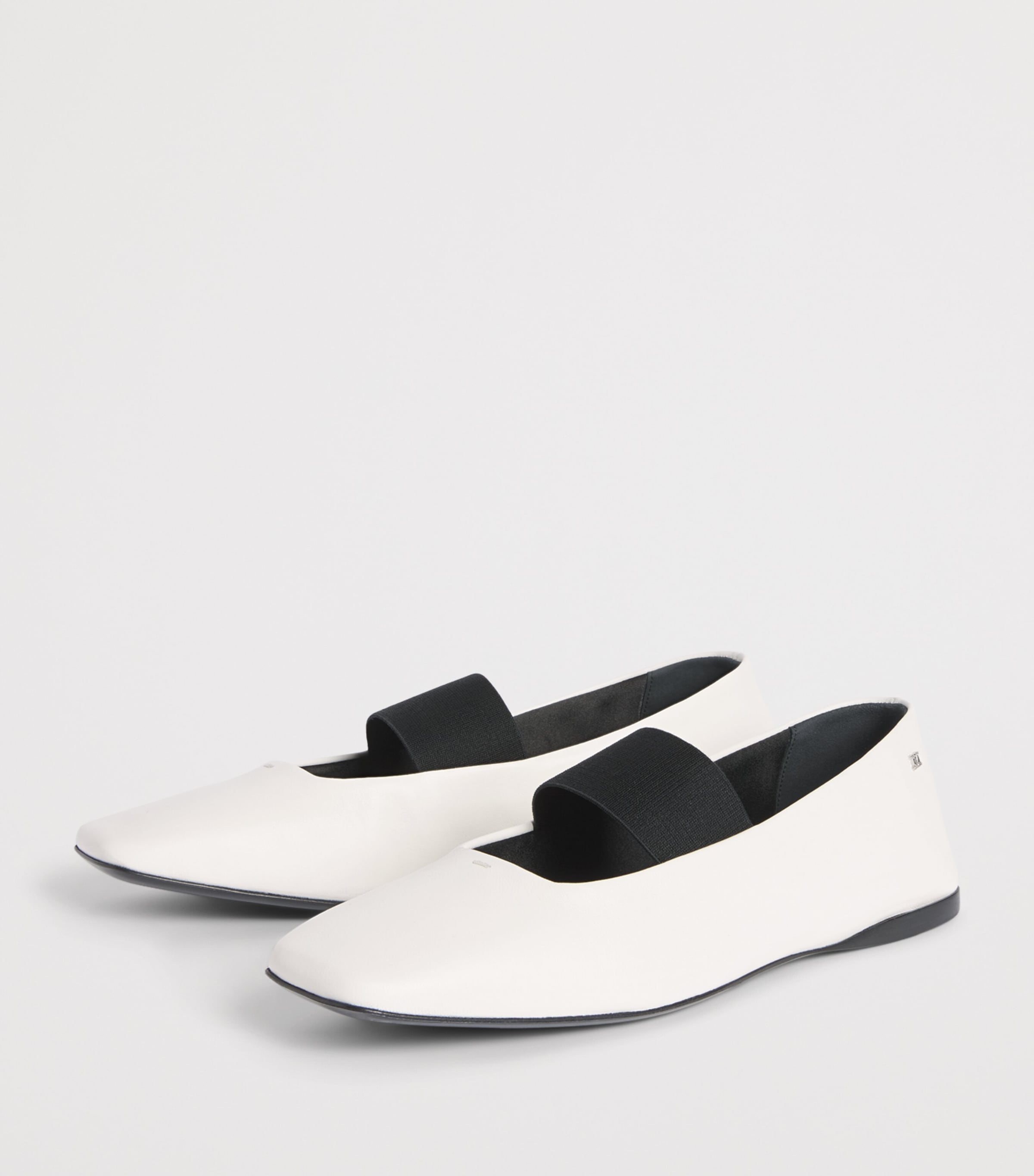 Max Mara Nappa Leather Ballet Flats Ivory Image 3