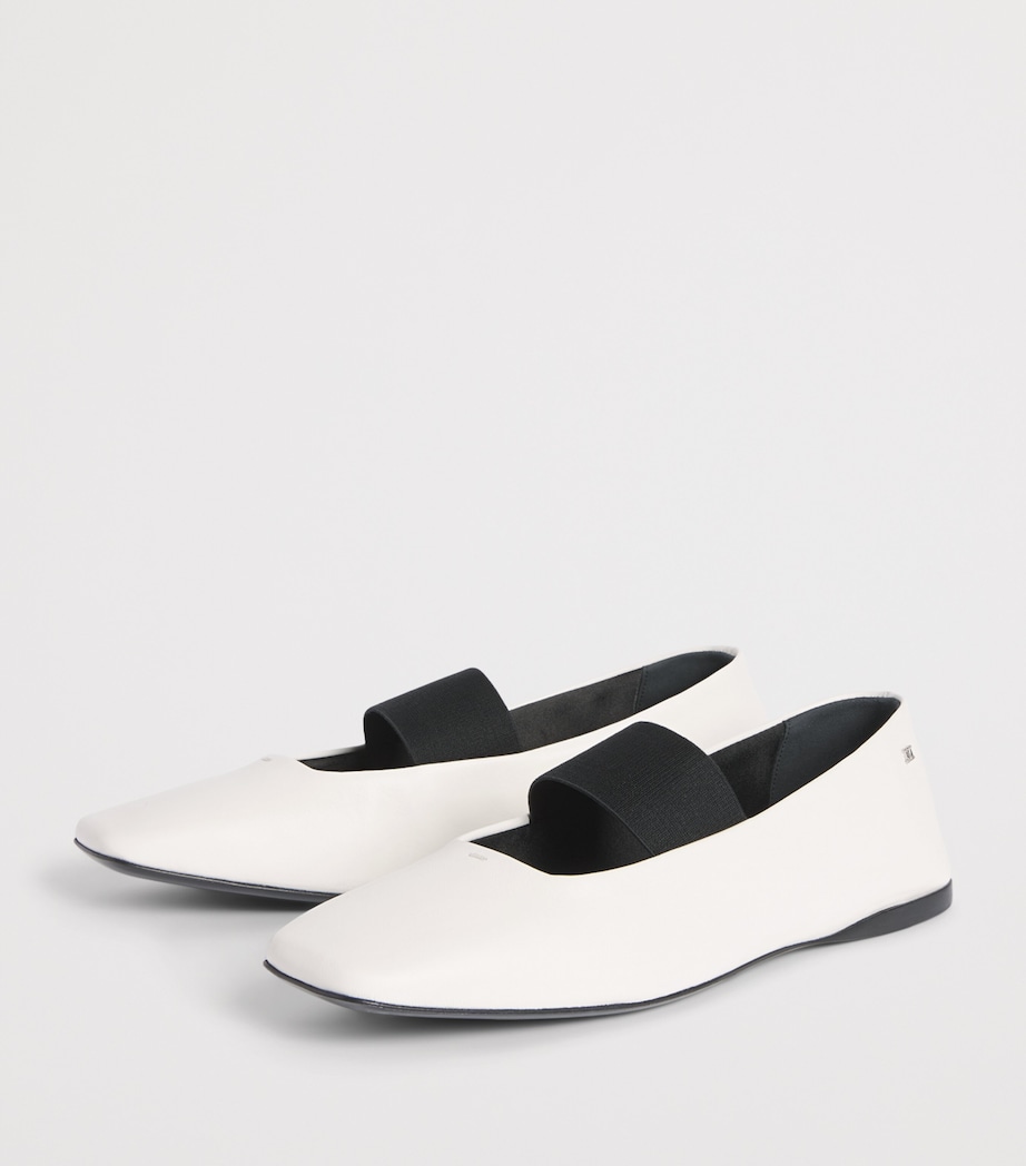 Max Mara Nappa Leather Ballet Flats Ivory Image 3