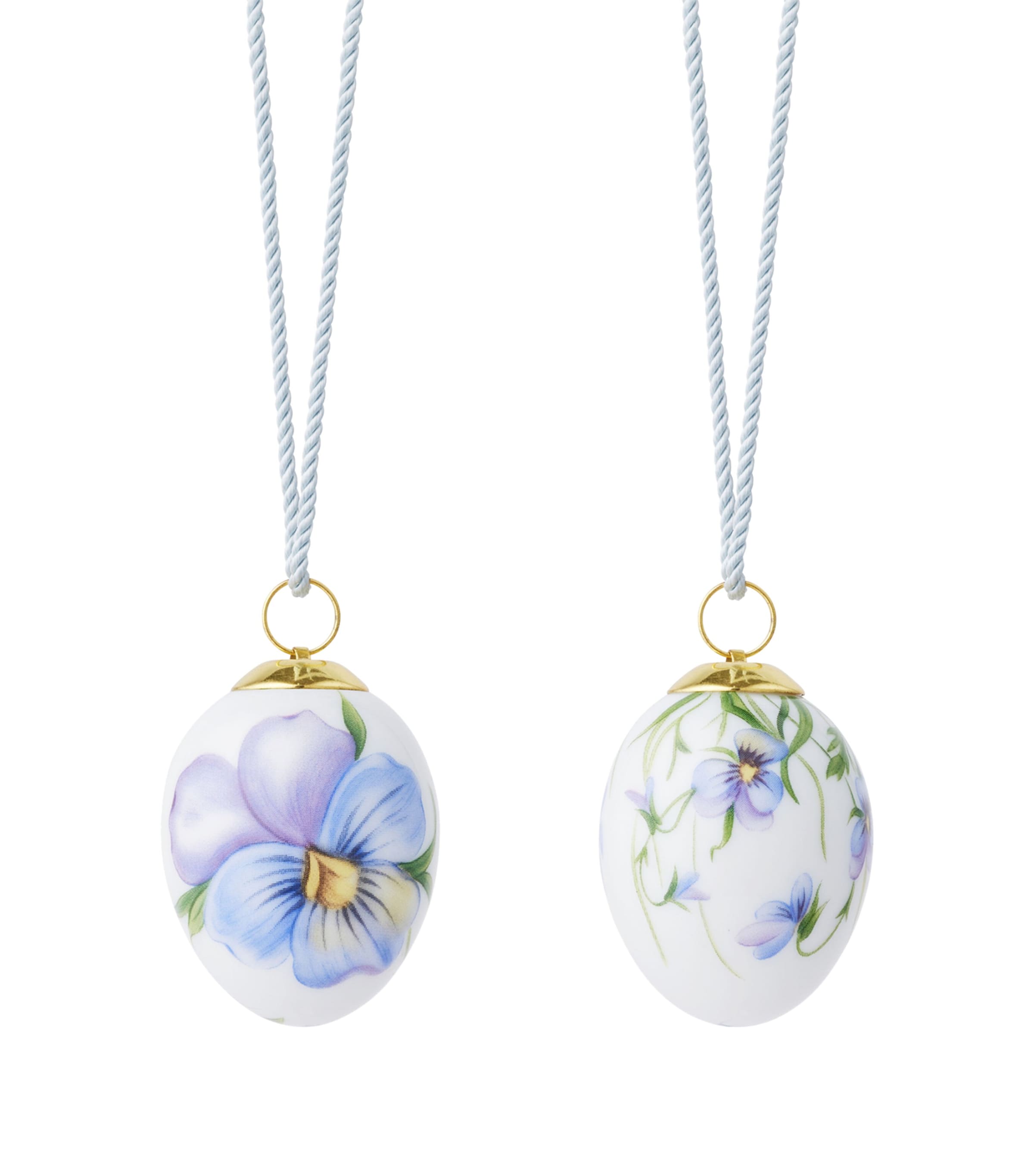 Royal Copenhagen Set of 2 Porcelain Heartsease Eggs (5cm) Image 1