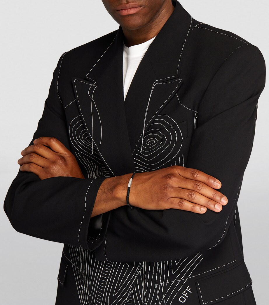 Silver Baton Macramé Bracelet SILVER/ BLACK Image 5