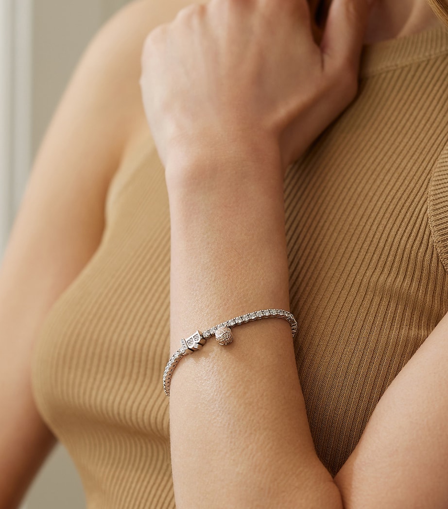 Platinum, Mixed Gold and Diamond Classic Tennis Bracelet PLATINUM Image 4