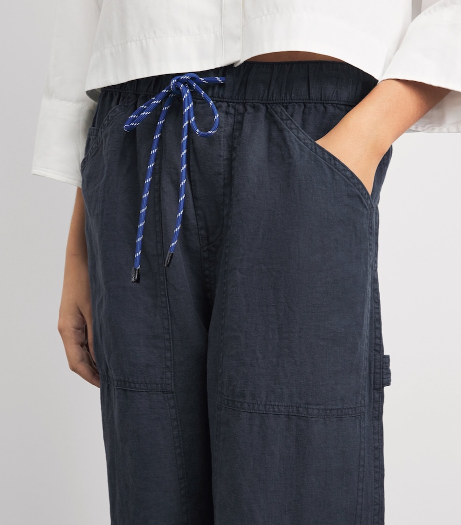 Rag & Bone Womens Linen Atlas Wide-Leg Trousers Sal Image 3