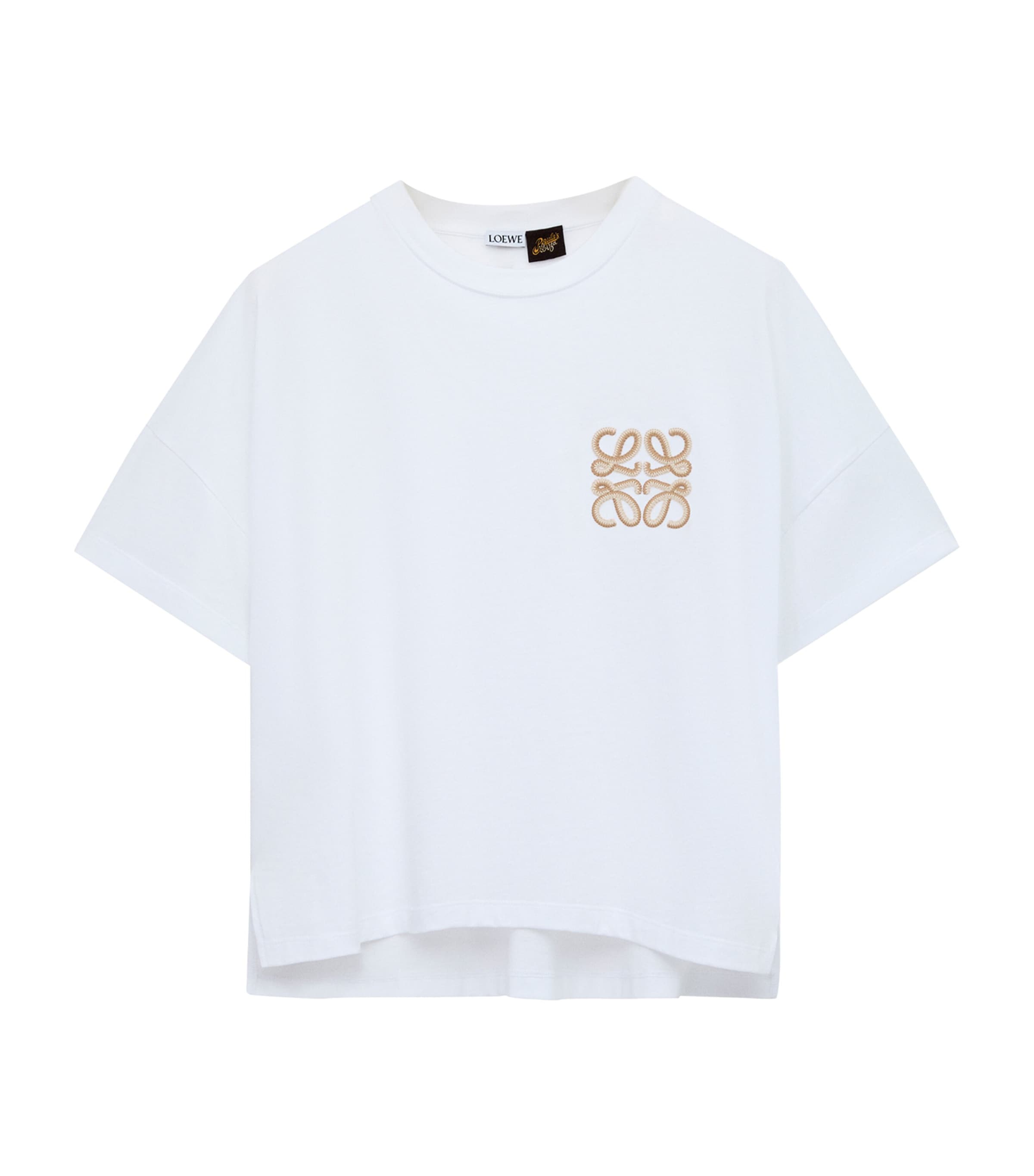 LOEWE Womens x Paula’s Ibiza Stretch-Cotton Anagram T-shirt White Image 1