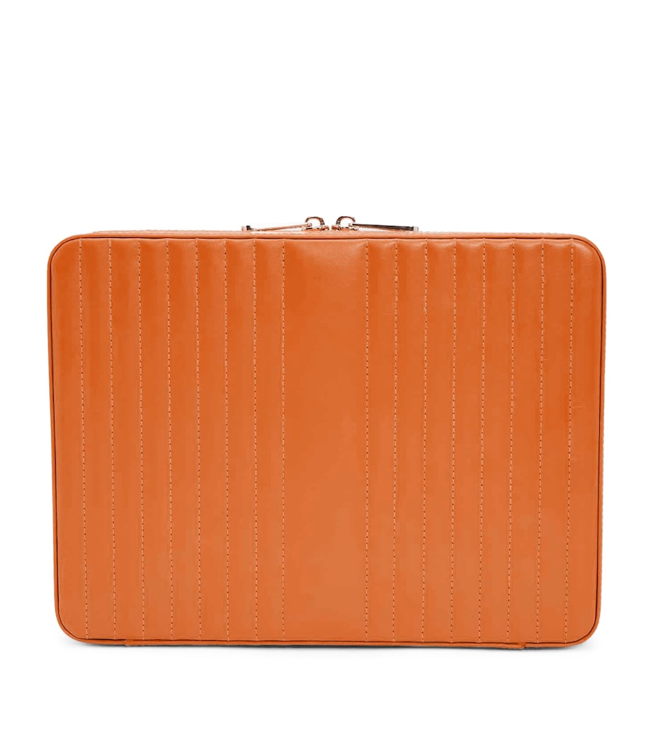 Large Leather Maria Jewellery Case TANGERINE Image 2