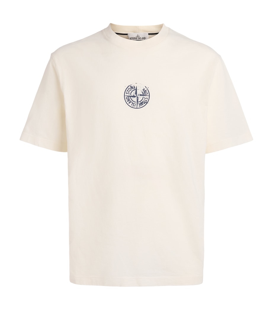 Stone Island Mens Cotton Vertical Compass T-Shirt Image 1