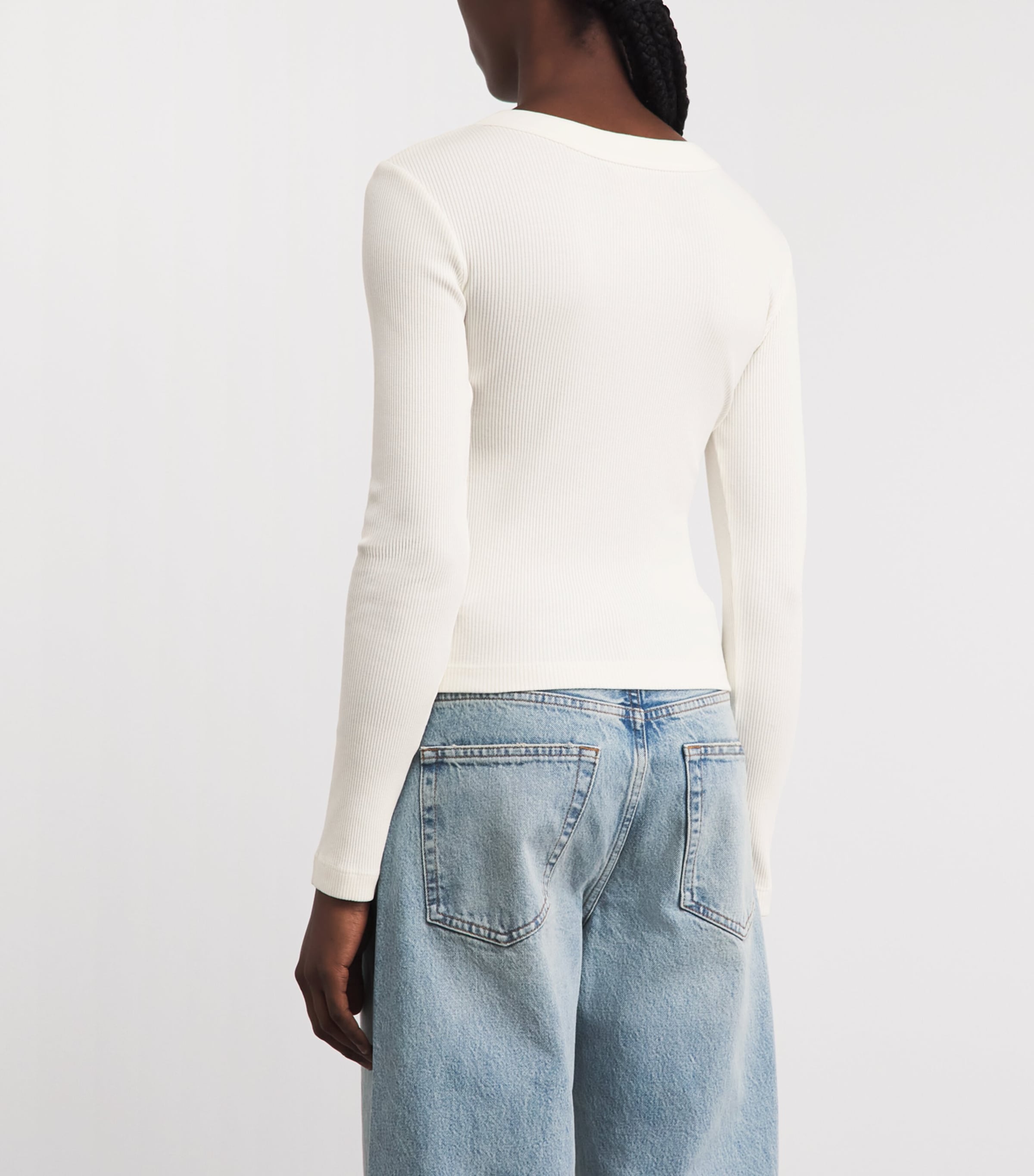 Citizens of Humanity Womens Varra Henley T-Shirt Pashmina Off White Image 5