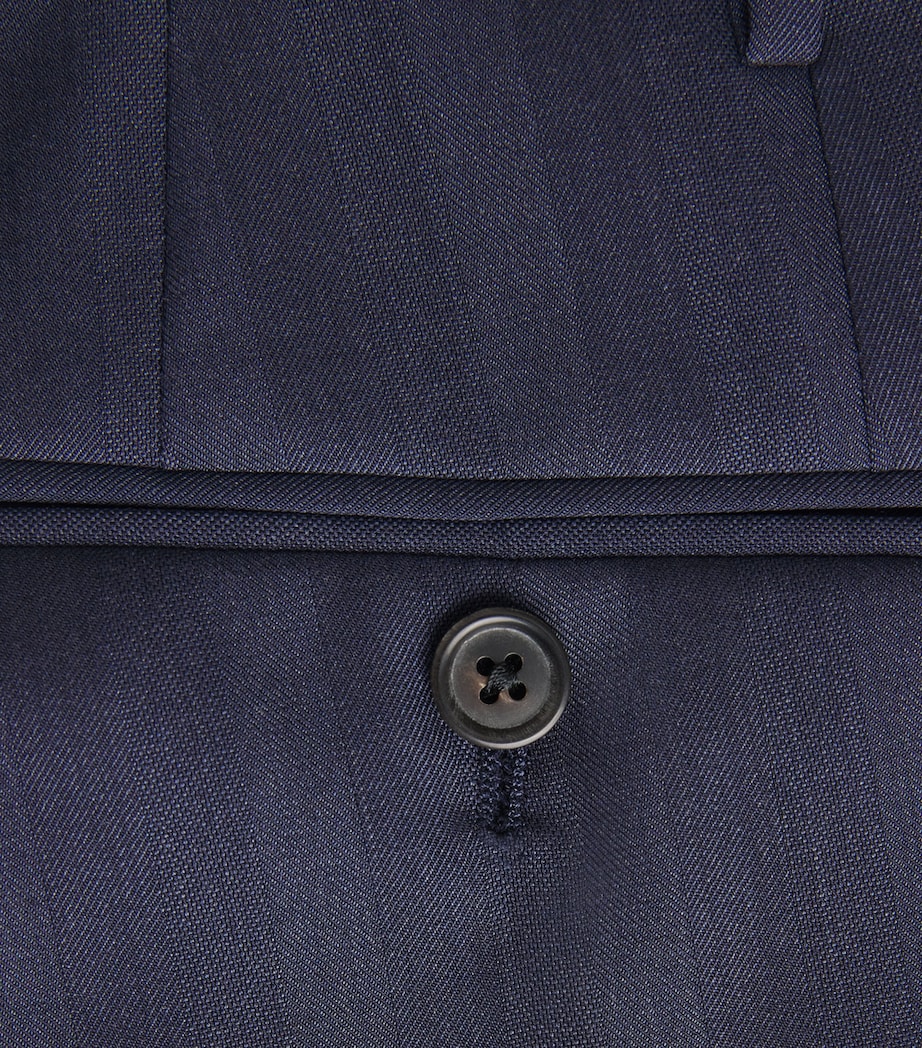 Virgin Wool Stripe 2-Piece Suit 001 NAVY BLUE Image 5