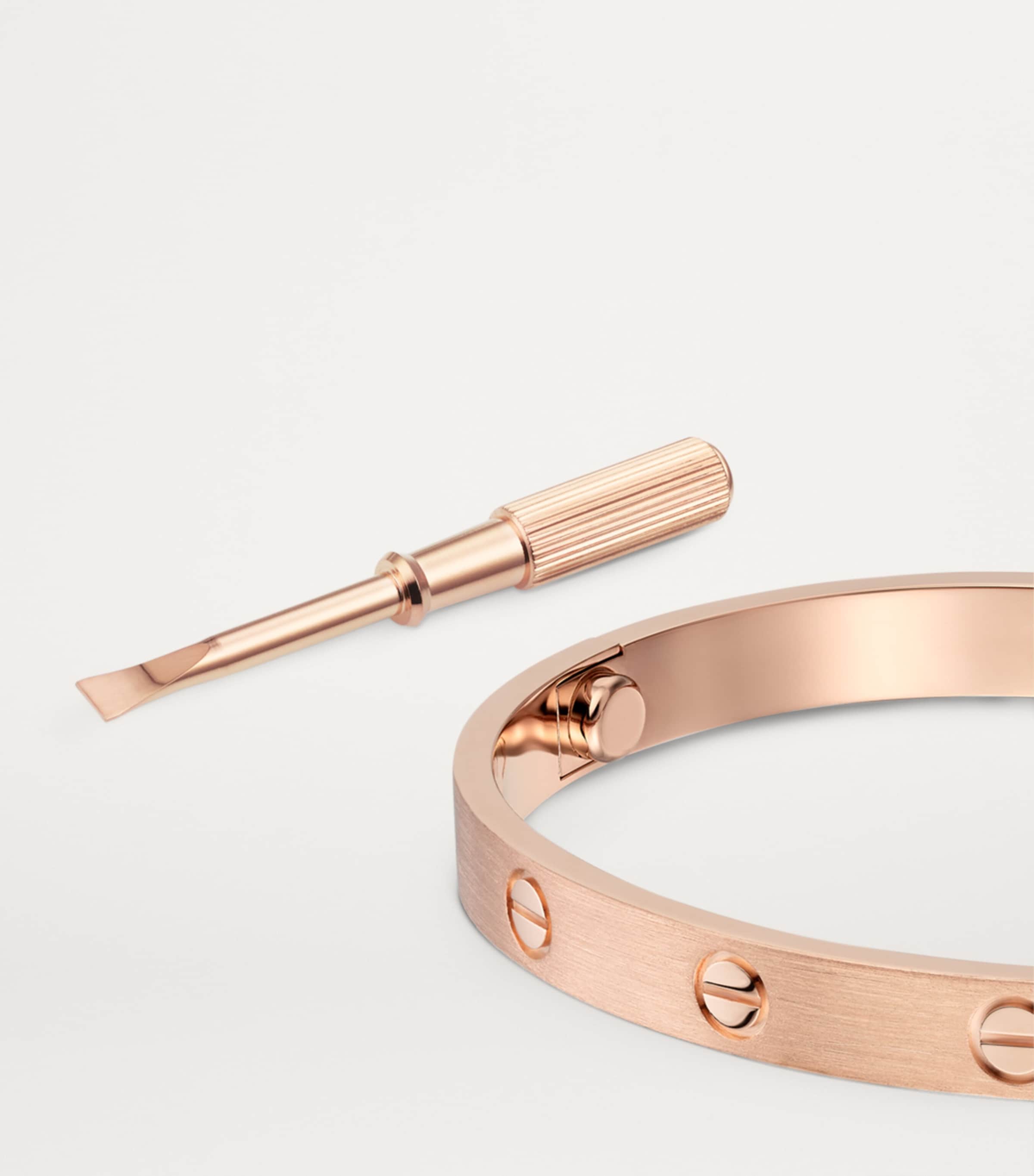 LOVE Classic Rose Gold Bracelet - Brushed Finish ROSE GOLD Image 5
