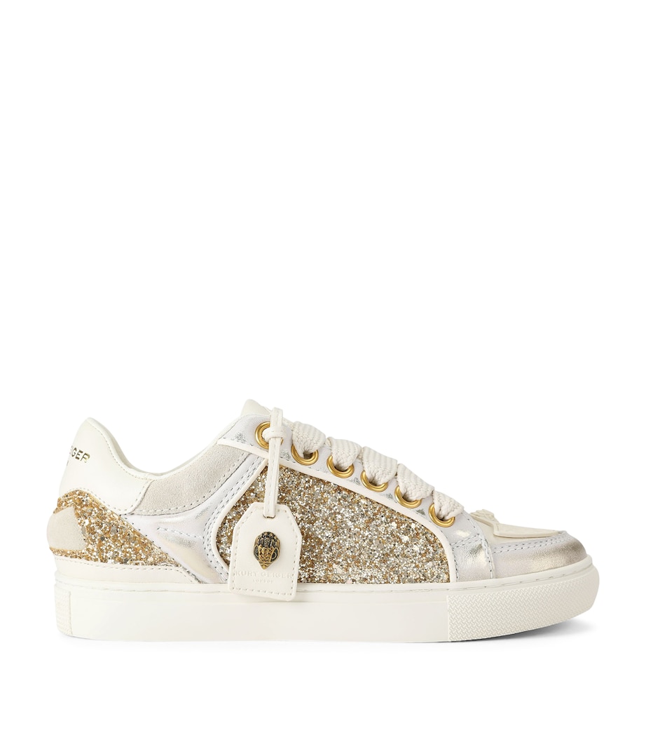 Kurt Geiger London Glitter Southbank Tag Sneakers Gold Comb Image 1