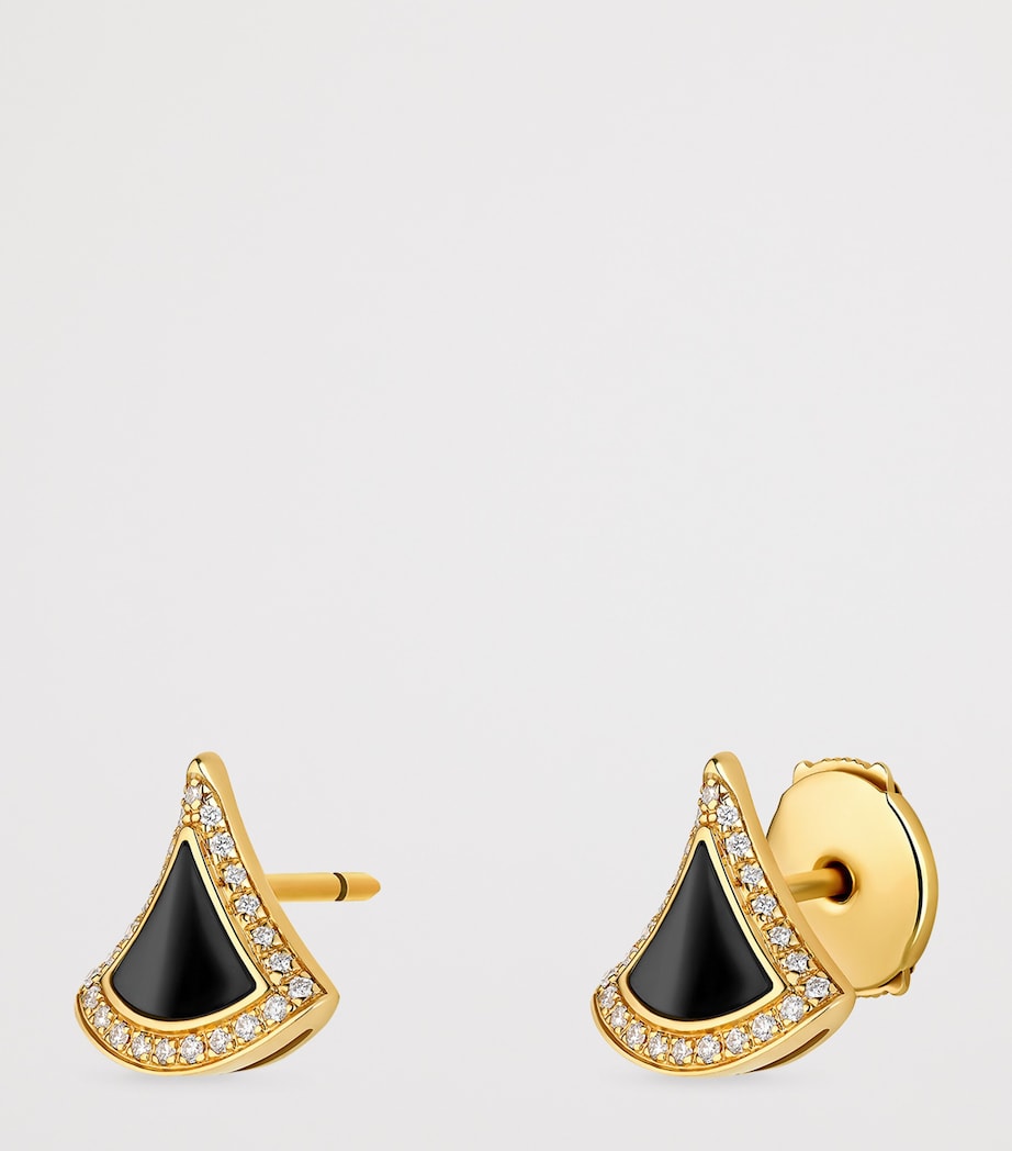 Yellow Gold, Diamond and Onyx Divas’ Dream Earrings YELLOW GOLD Image 2