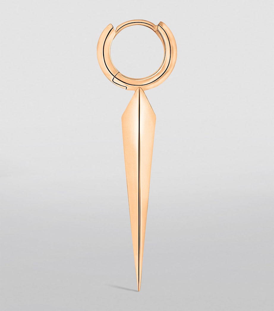 Rose Gold Faceted Grand Spike Hoop Earring (6.5mm) ROSE GOLD Image 4