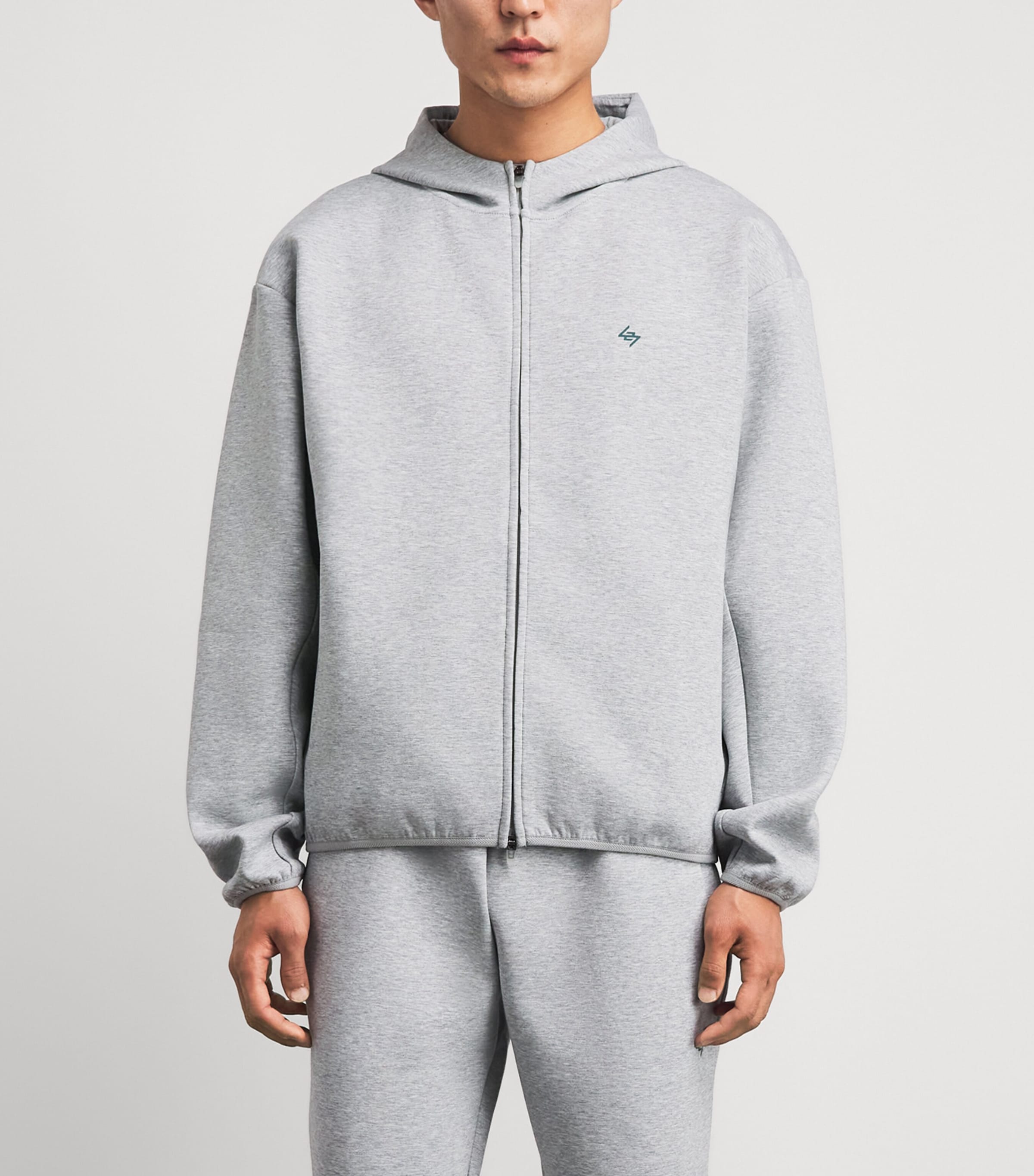 Represent 247 Mens 247 Numbers Zip-Up Hoodie Grey Marl Image 4