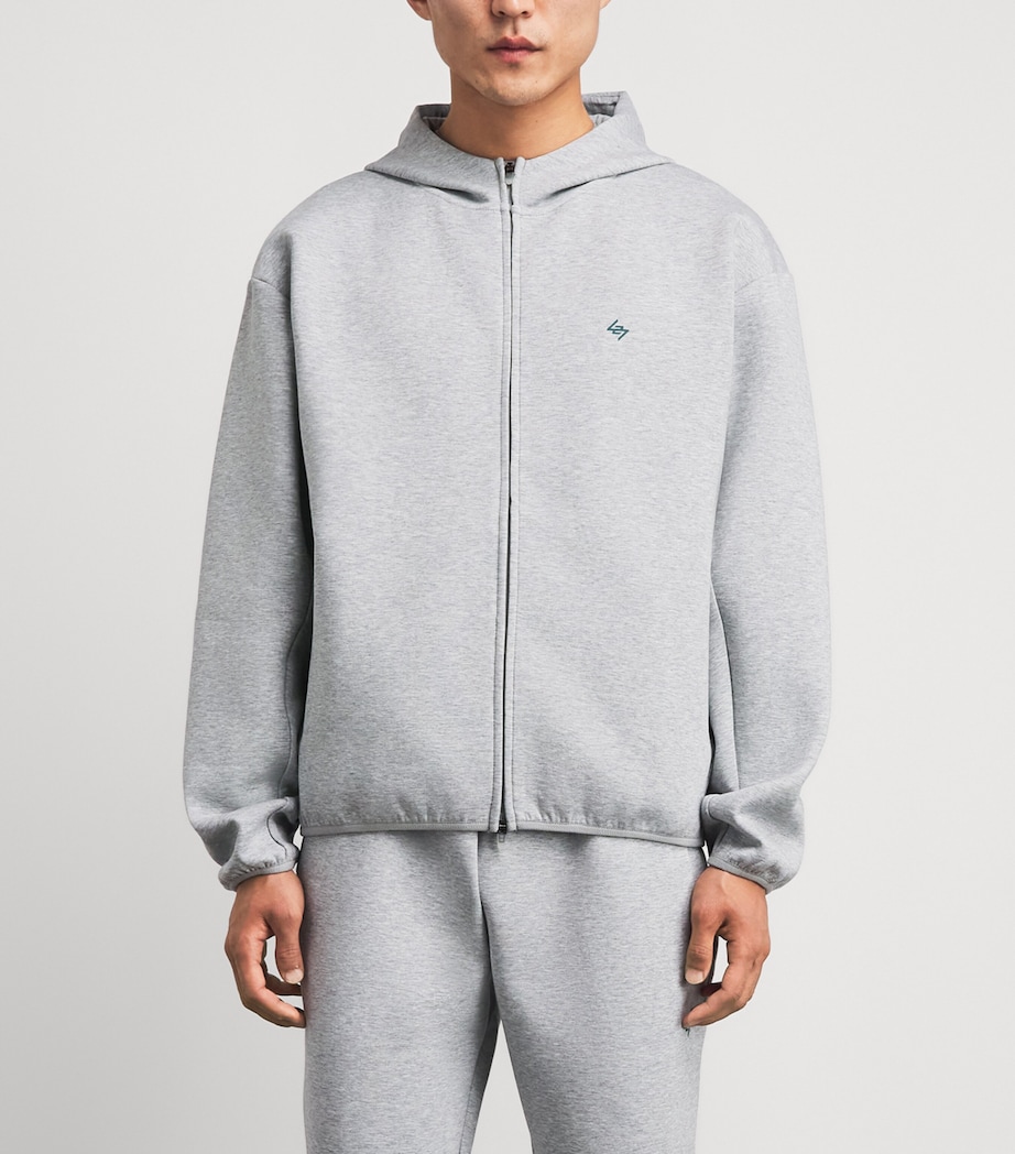 Represent 247 Mens 247 Numbers Zip-Up Hoodie Grey Marl Image 4