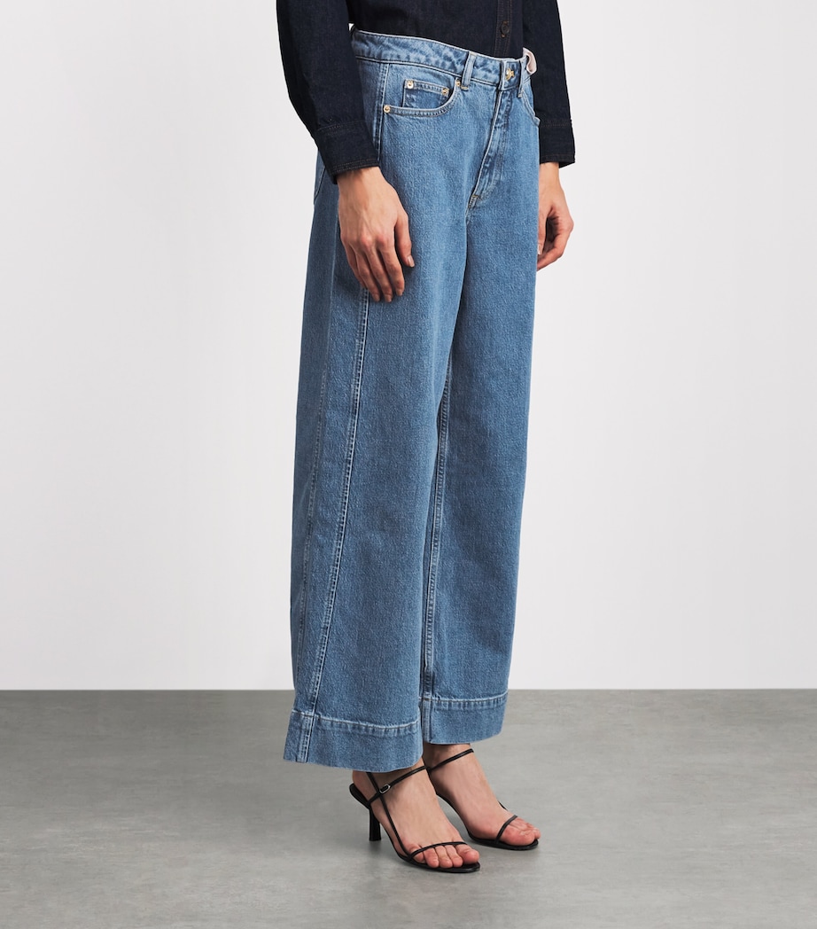 Cinq A Sept Womens Betsy Wide-Leg Jeans Blue Mirage Image 4