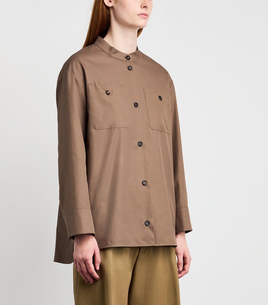 Cotton Twill Shirt BROWN Image 3
