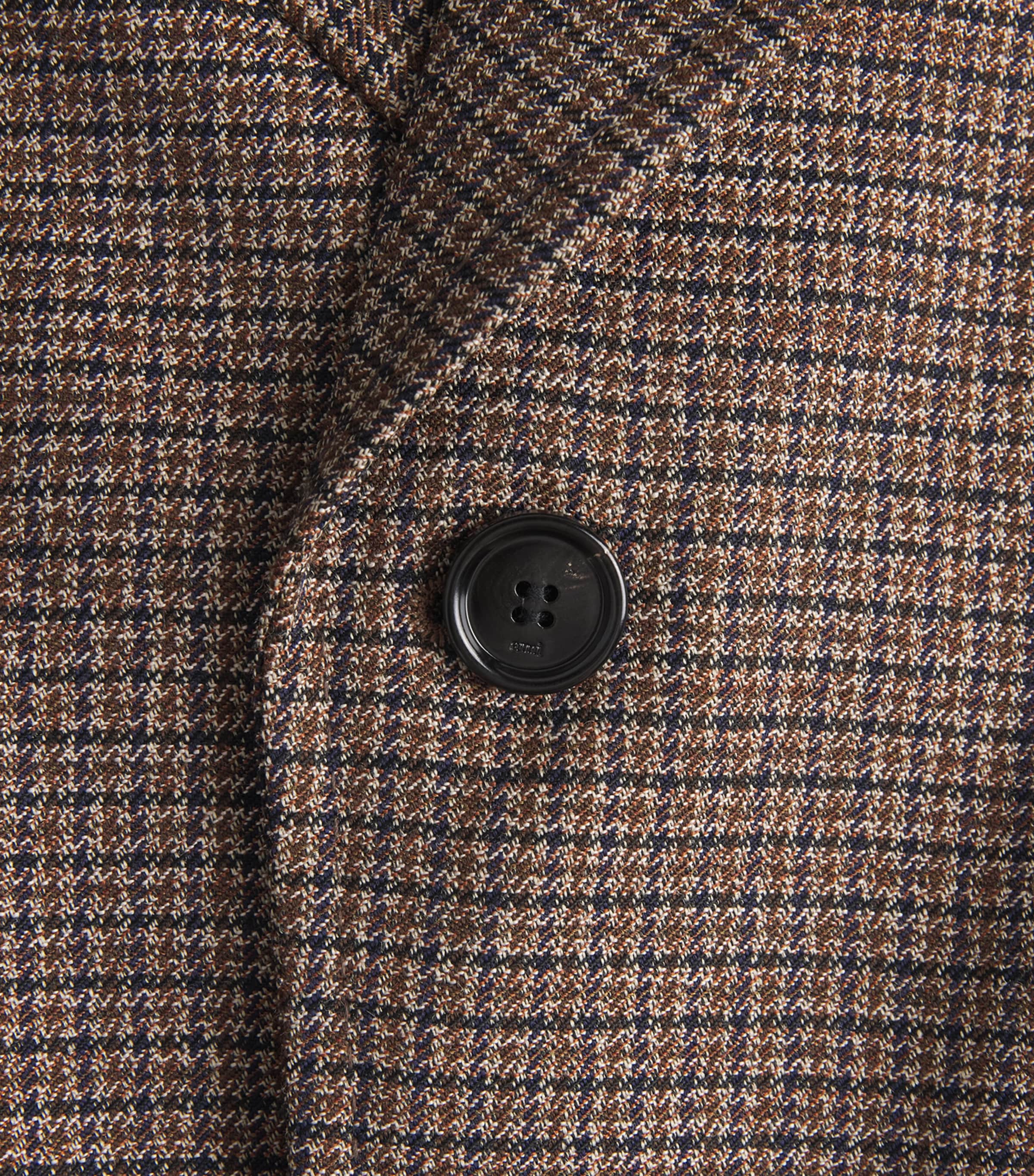 AMI Paris Womens Virgin Wool Houndstooth Blazer Marron Chocolat/noir Image 6
