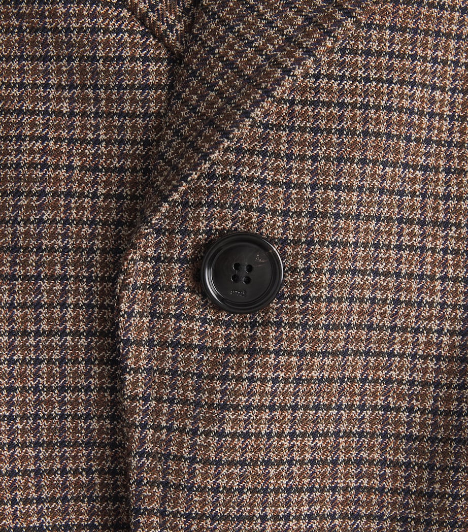AMI Paris Womens Virgin Wool Houndstooth Blazer Marron Chocolat/noir Image 6