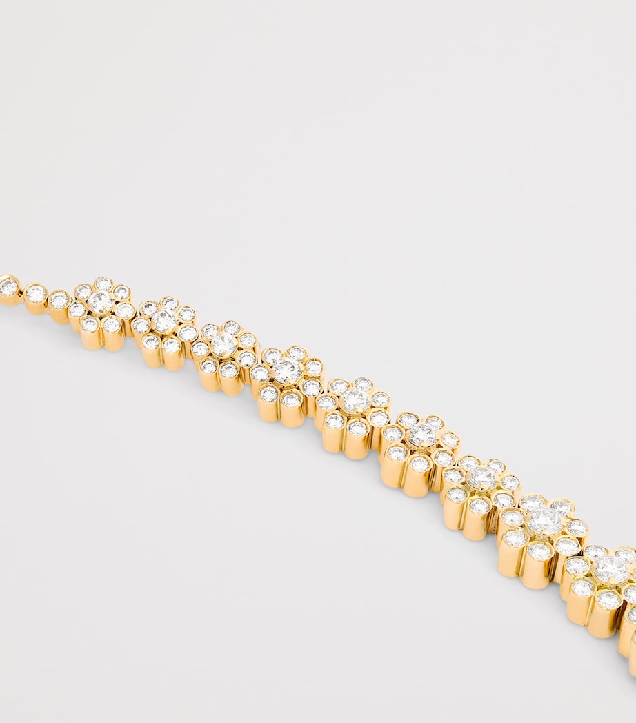 Yellow Gold and Diamond Fleur de Tennis Bracelet YELLOW GOLD Image 6