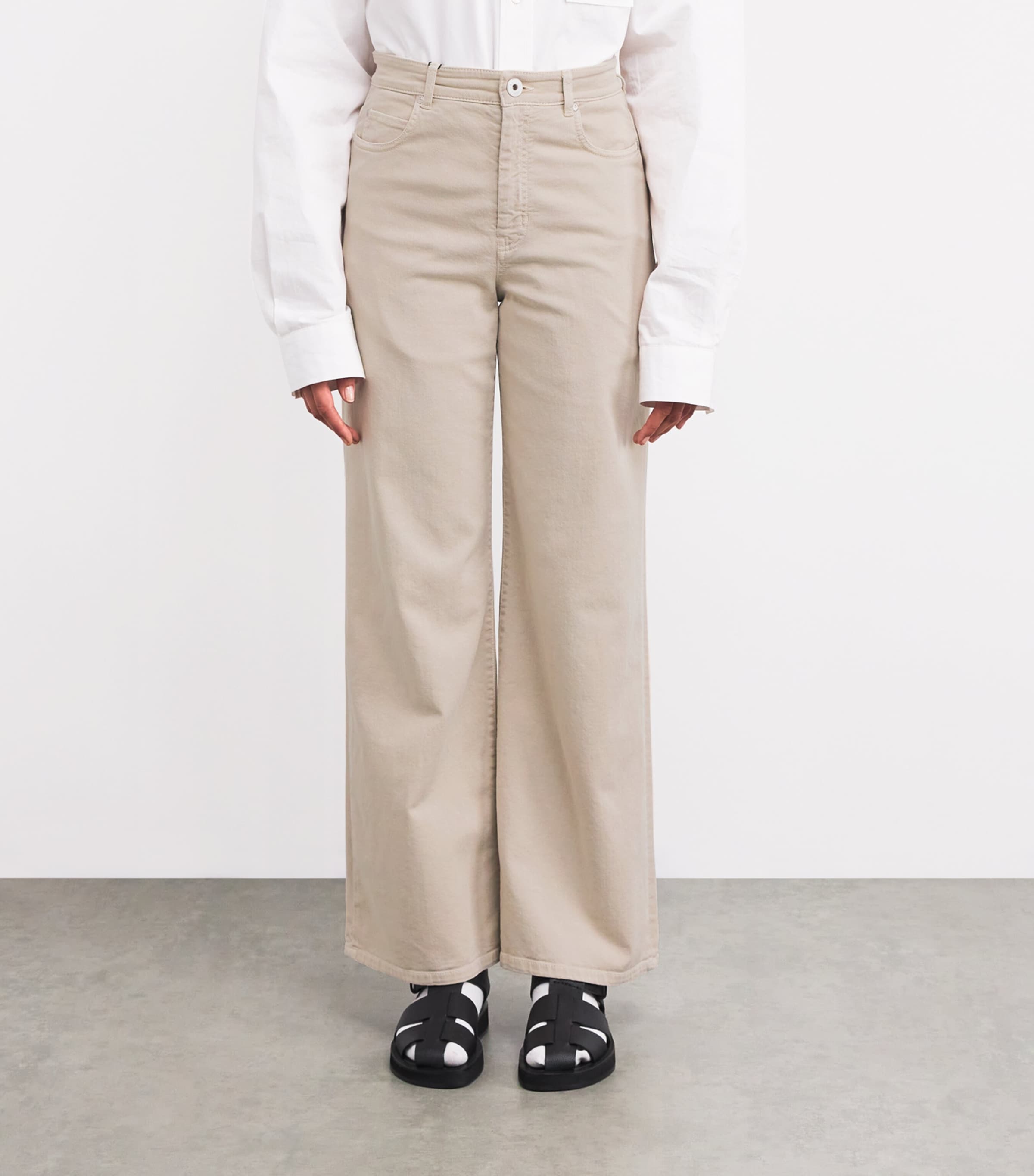 Weekend Max Mara Womens Wide-Leg Jeans Sand Image 3