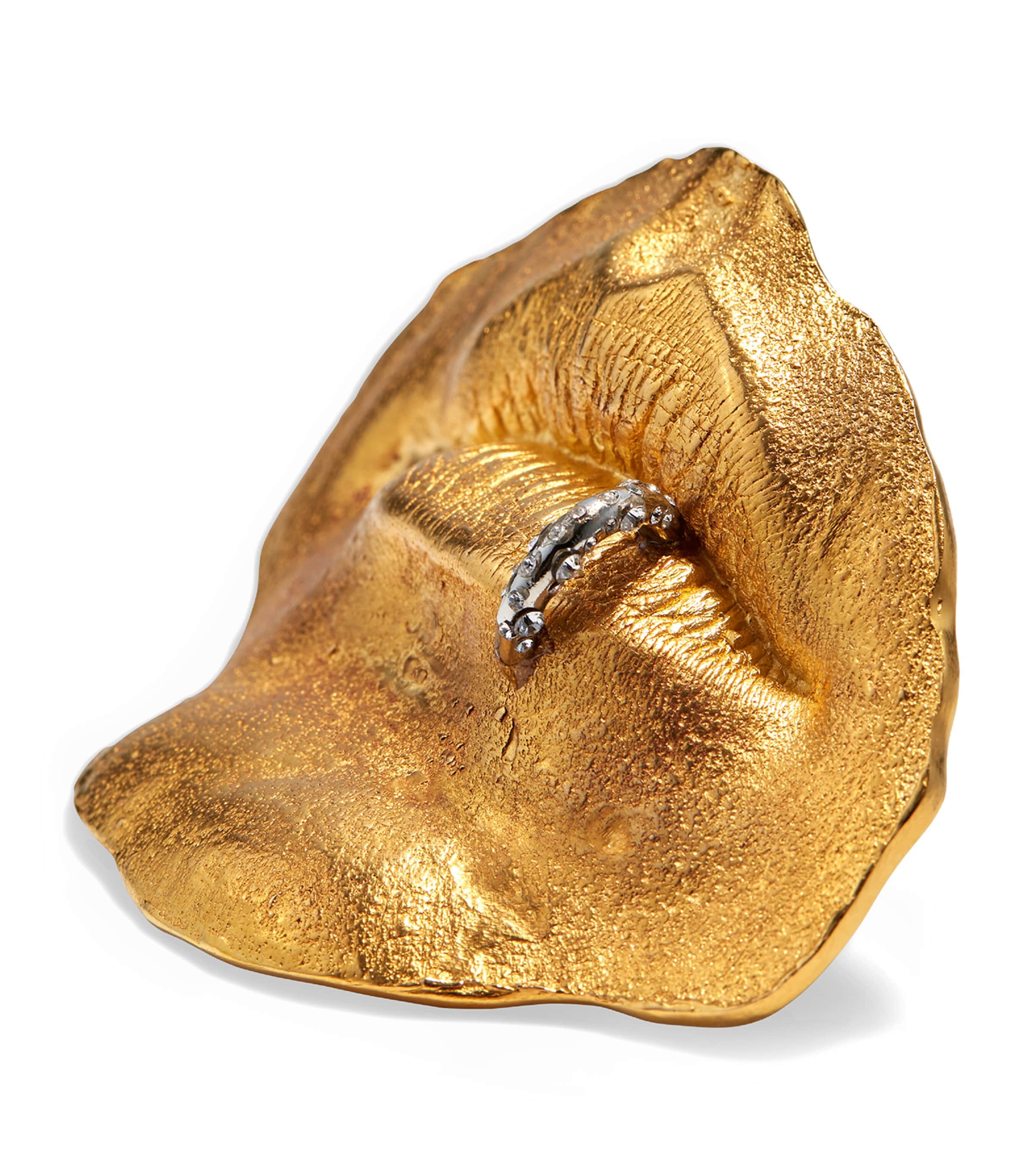 Schiaparelli Pierced Mouth Brooch Gold Image 2