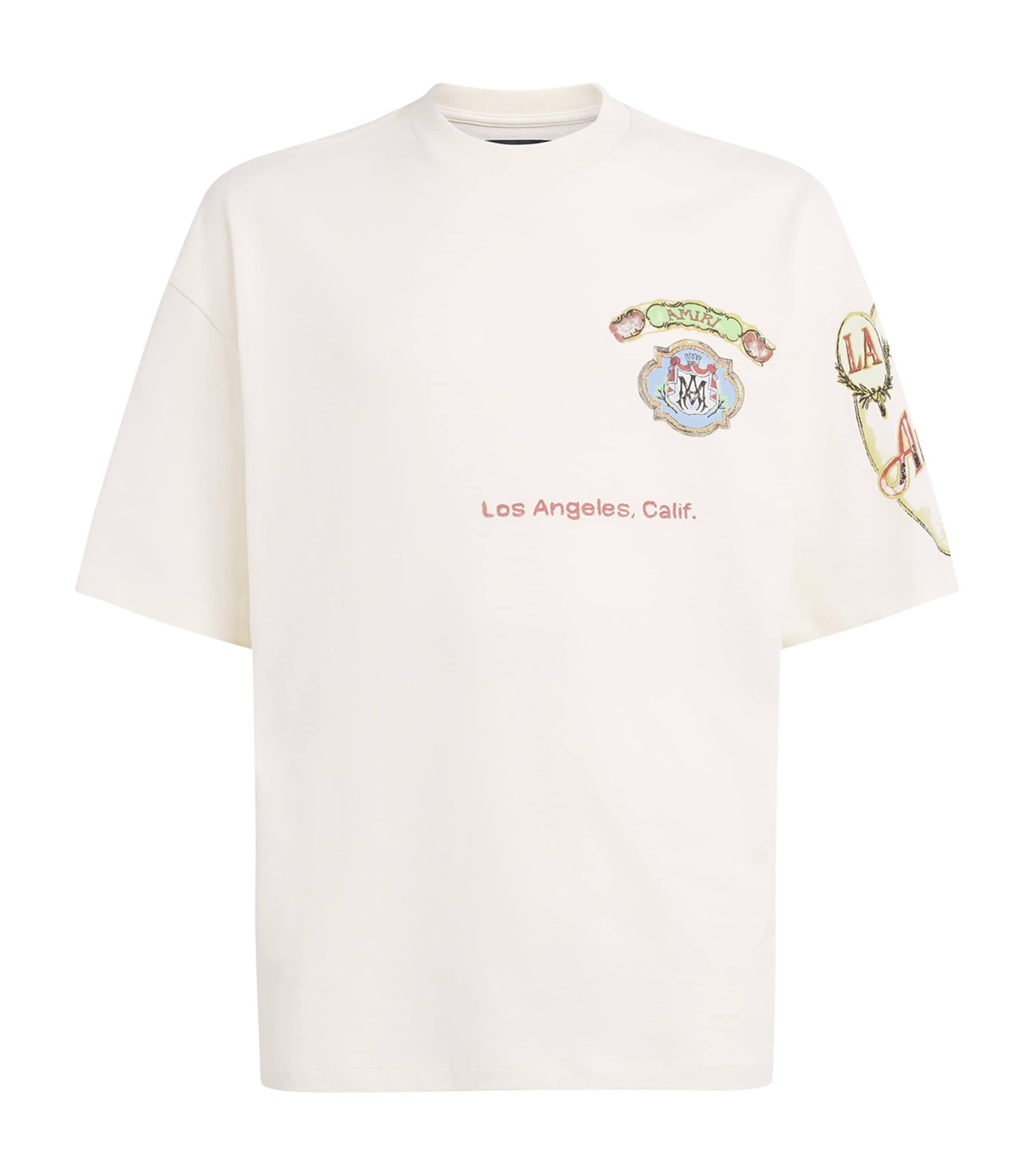 AMIRI Mens Cotton Vista Skate T-Shirt Ivory Image 1