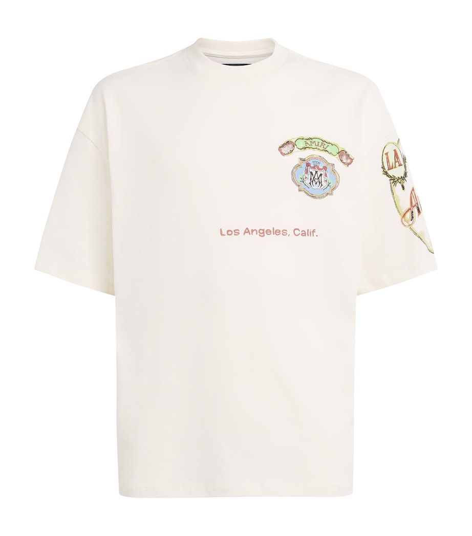 AMIRI Mens Cotton Vista Skate T-Shirt Ivory Image 1